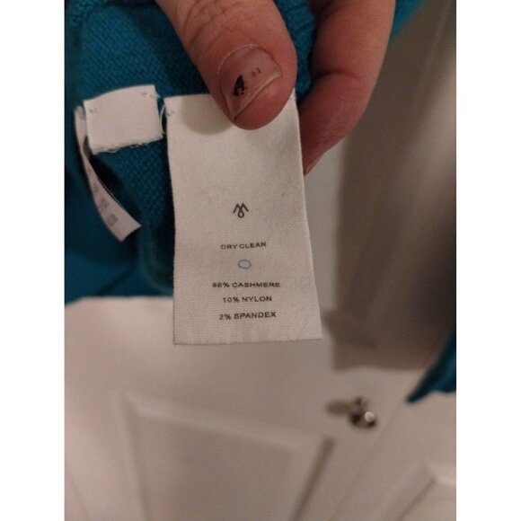 Martin + Osa Cashmere blend teal pullover sweater - Picture 5 of 6